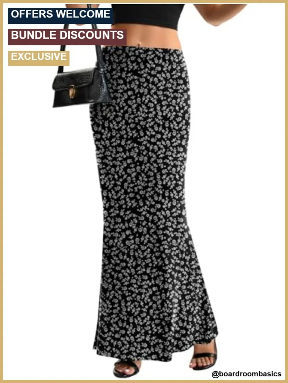 High Waist Elastic Flare Bodycon Slim Maxi Skirt